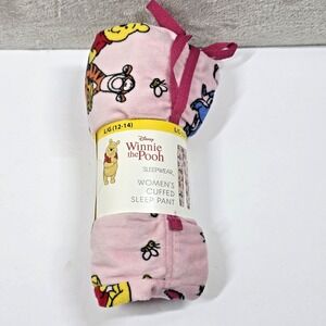 Winnie The Pooh Women's Sleepwear Cuffed Sleep Pants Sz L (12-14) Disney